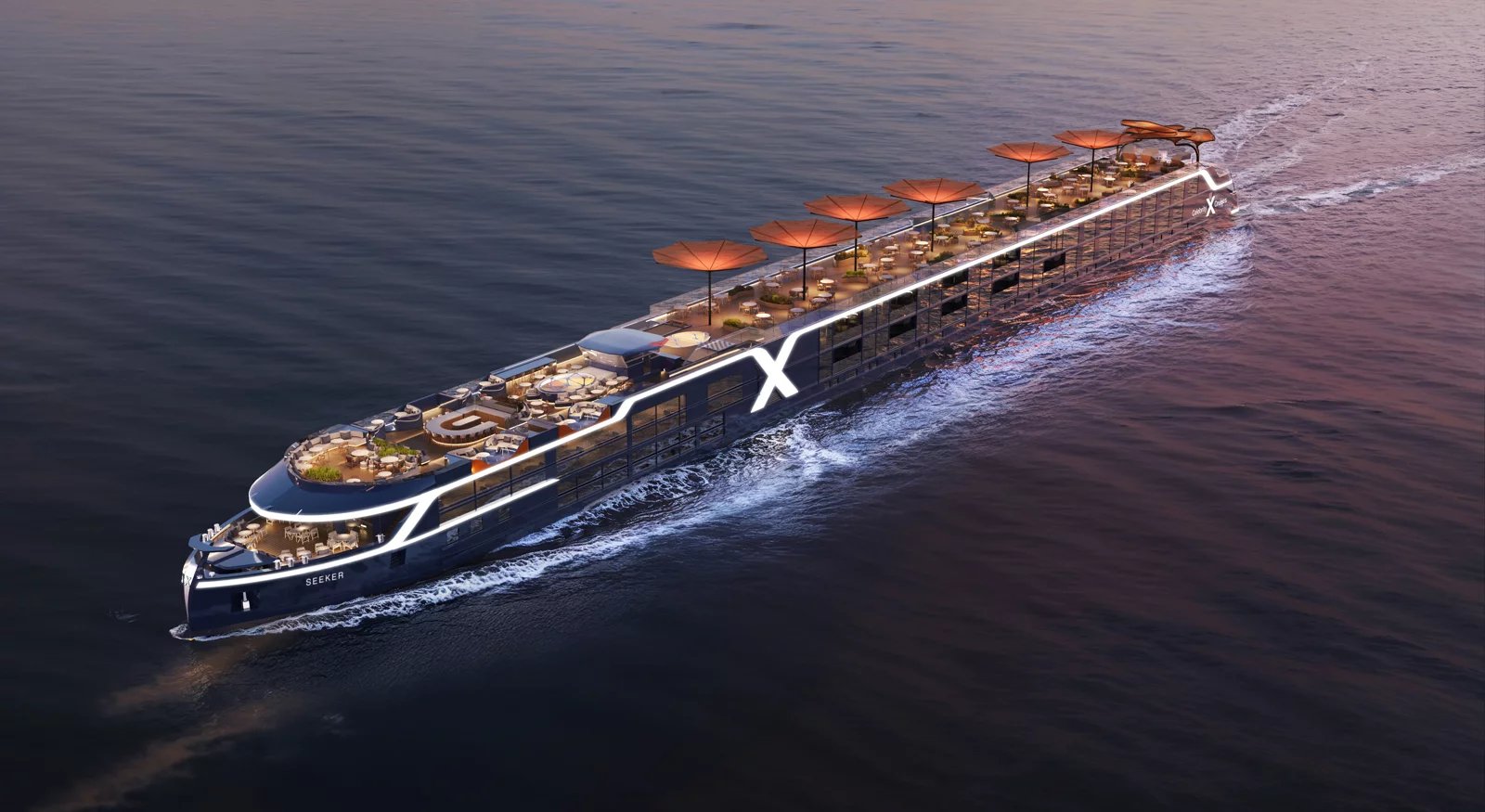 Rendering of a Celebrity River Cruises ship on a European river