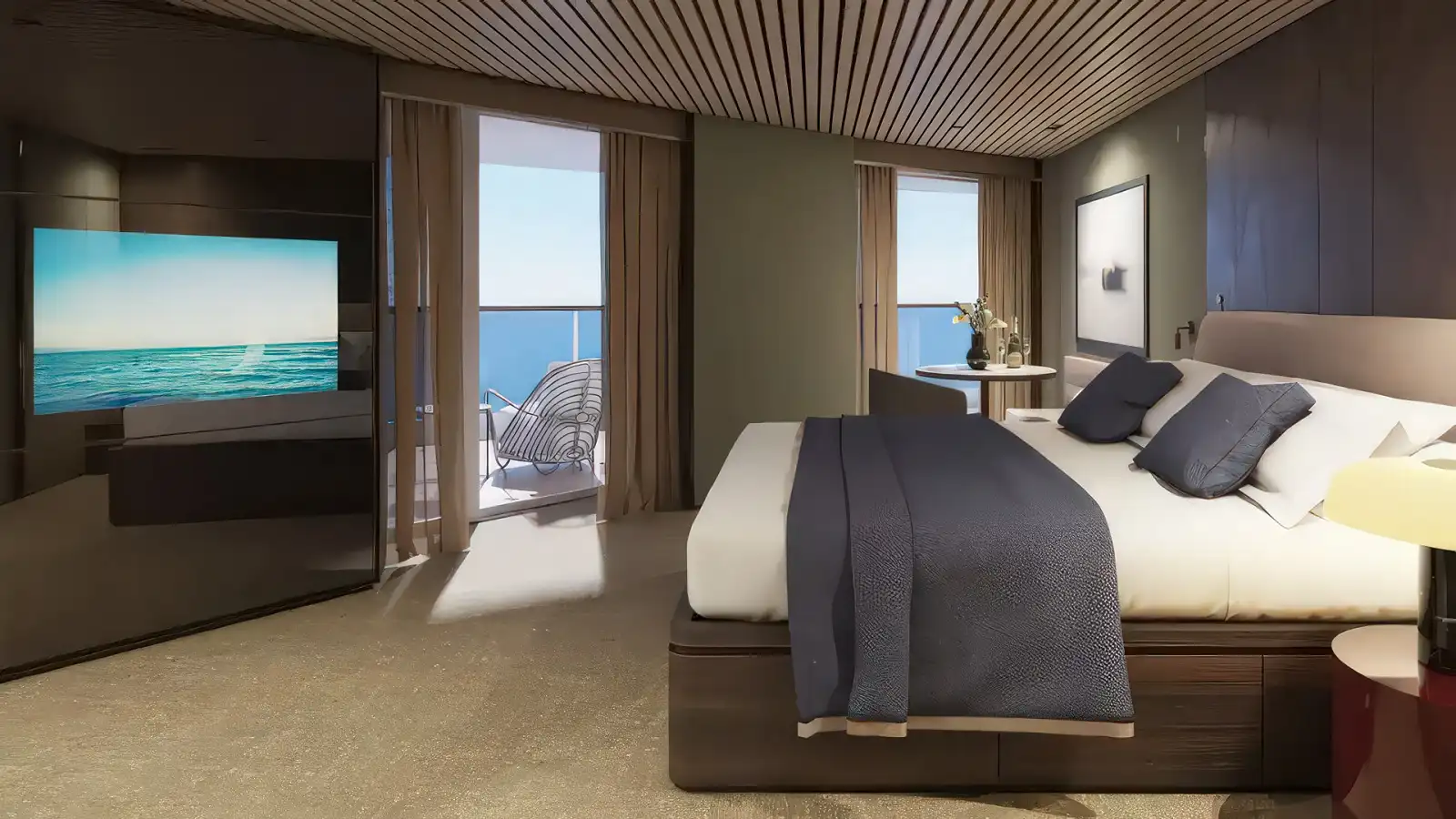 The indoor heated pool aboard an Emerald Cruises Star-Ship with its glass roof open