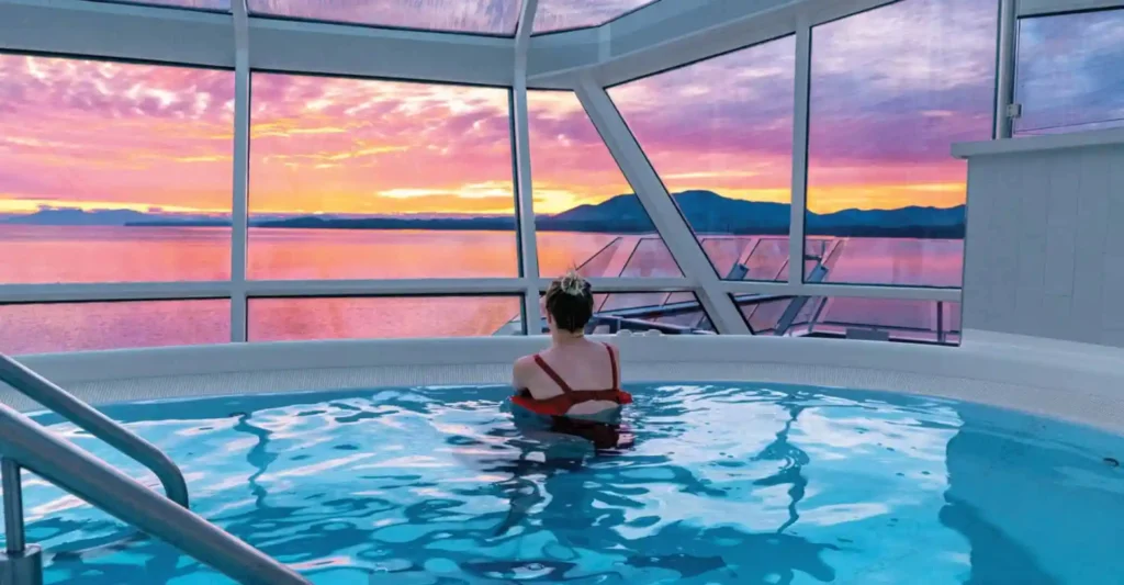 Royal Caribbean Transatlantic 2 overlooking the sea in a spa on royal caribbean